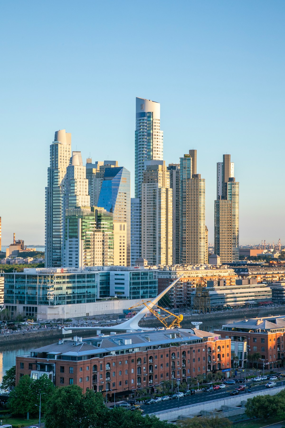 High-end residential towers in Buenos Aires at sunset